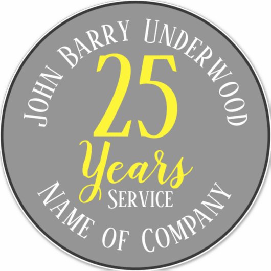 Pensioenprijs met naam & bedrijf sticker (Voorkant)