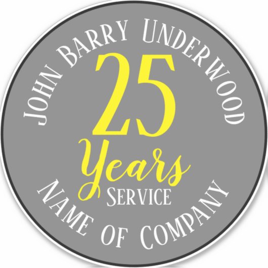 Pensioenprijs met naam & bedrijf sticker (Voorkant)