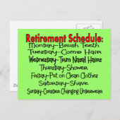 "Pensioenregeling" Funny Gifts Briefkaart (Voorkant / Achterkant)