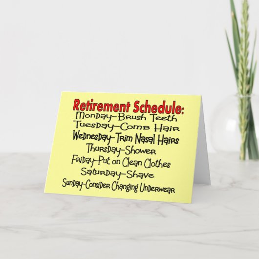 "Pensioenregeling" Funny Gifts Kaart (Voorkant)