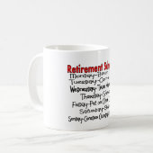 "Pensioenregeling" Funny Gifts Koffiemok (Voorkant links)