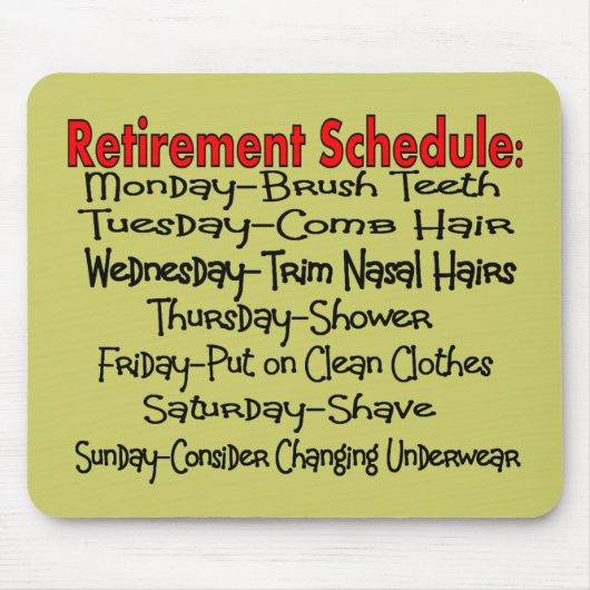"Pensioenregeling" Funny Gifts Muismat (Voorkant)