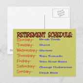 Pensioenregeling — Funny Retirement Gifts Briefkaart (Voorkant / Achterkant)