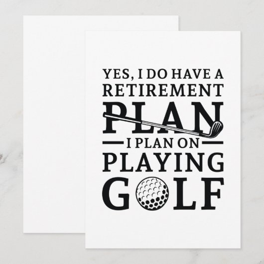 Pensioenregeling Golf Bedankkaart (Voorkant / Achterkant)