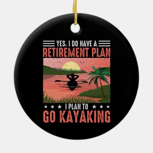 Pensioenregeling Kayaking Keramisch Ornament (Achterkant)