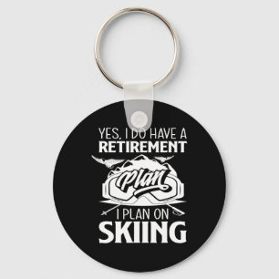 Pensioenregeling Skiing Retiree Ski Pensioner Skie Sleutelhanger