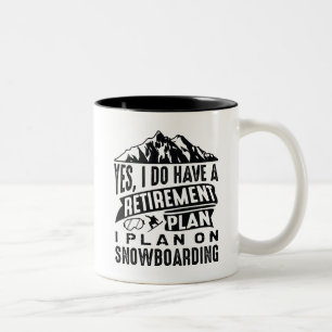 Pensioenregeling Snowboarding Tweekleurige Koffiemok