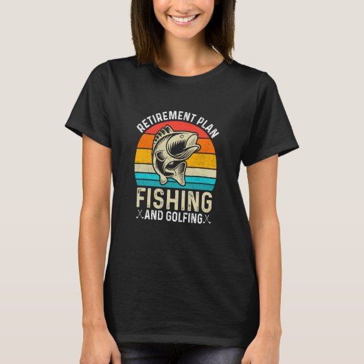 Pensioenregeling Vist en Golfing Fisherman Golf T-shirt (Voorkant)