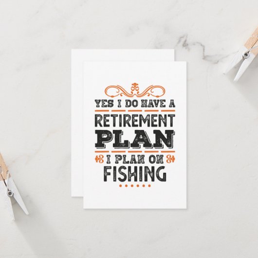 Pensioenregeling Vist Gift Funny Kaart (Voorkant / Achterkant in situ)