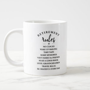 Pensioenregels - omarm de vreugde van een nieuw ho grote koffiekop