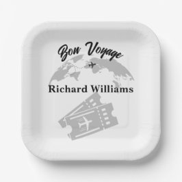 Pensioenreis Thema Partij Wereldkaart Vintage Papieren Bordje