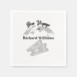 Pensioenreis Thema Partij Wereldkaart Vintage Servet