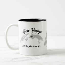 Pensioenreis Thema Partij Wereldkaart Vintage Tweekleurige Koffiemok