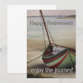 Pensioenreis zeilboot bedankkaart (Voorkant / Achterkant)