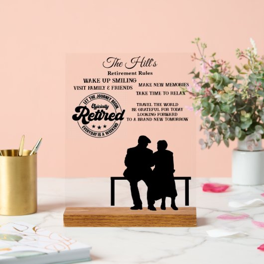 Pensioenuitkering Acryl Bord (Huwelijk)