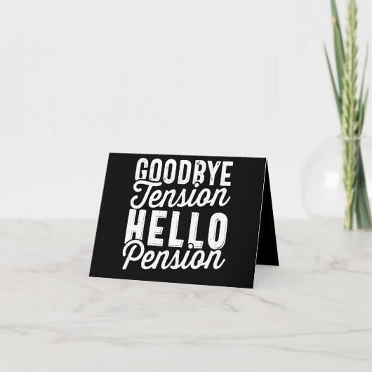Pensioenuitkering, afscheid Hallo Pensioen Notitiekaartje (Voorkant)