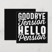 Pensioenuitkering, afscheid Hallo Pensioen Save The Date (Voorkant / Achterkant)