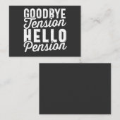 Pensioenuitkering, afscheid Hallo Pensioen Visitekaartje (Voorkant / Achterkant)