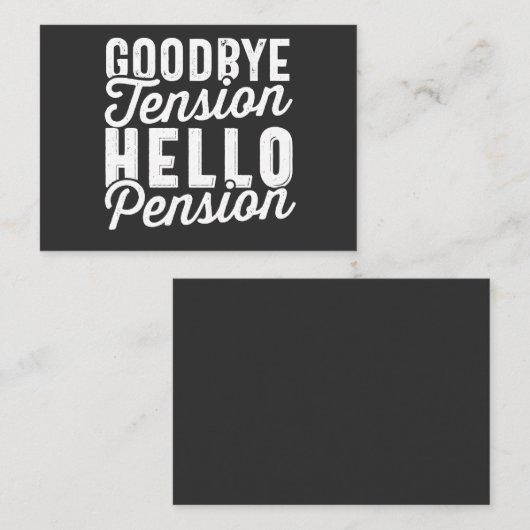 Pensioenuitkering, afscheid Hallo Pensioen Visitekaartje (Voorkant / Achterkant)
