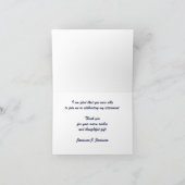 Pensioenuitkering Dank je dagboot bij zonsondergan Bedankkaart (Binnen)