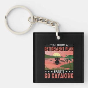 Pensioenuitkering Kayaking Plan Beverage Sleutelhanger