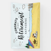Pensioenuitkering | Snoopy & Woodstock op de Beach Spandoek (Verticaal)