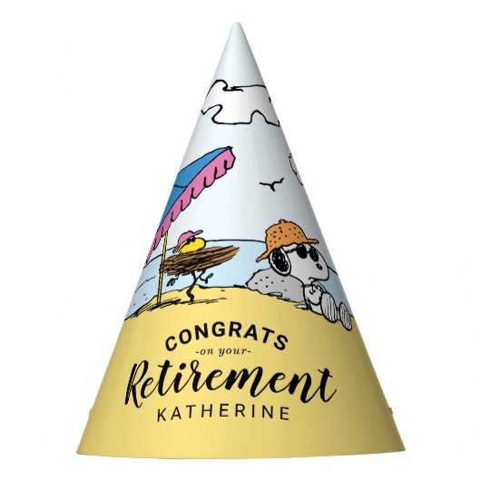 Pensioenuitkering | Snoopy & Woodstock op het stra Feesthoedjes (Voorkant)