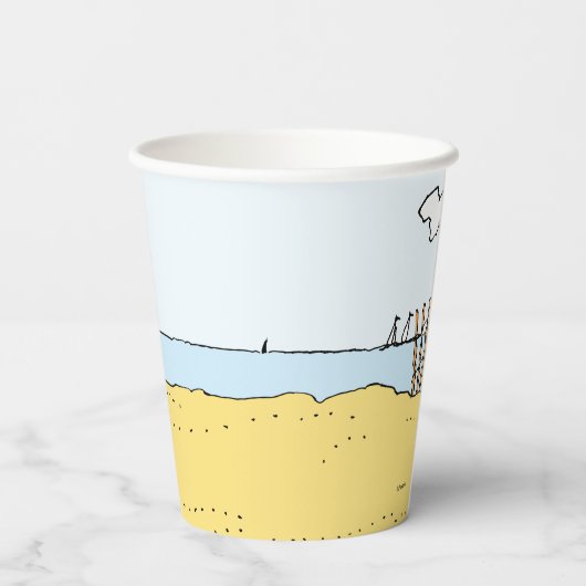 Pensioenuitkering | Snoopy & Woodstock op het stra Papieren Bekers (Achterkant)