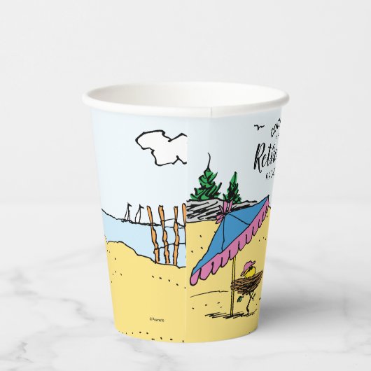 Pensioenuitkering | Snoopy & Woodstock op het stra Papieren Bekers (Rechts)