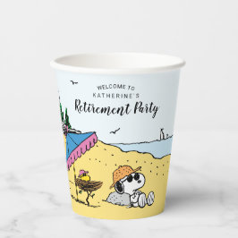 Pensioenuitkering | Snoopy & Woodstock op het stra Papieren Bekers