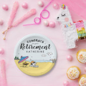 Pensioenuitkering | Snoopy & Woodstock op het stra Papieren Bordje (Feest)