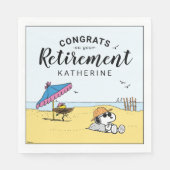 Pensioenuitkering | Snoopy & Woodstock op het stra Servet (Voorkant)