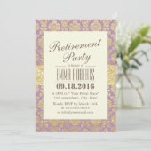 Pensioenuitkering van Classy Gold en Violet Damask Kaart (Staand voorkant)