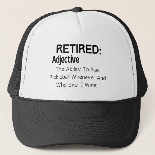 Pensioenuitkering van Pickleball Funny Retirement  Trucker Pet (Voorkant)