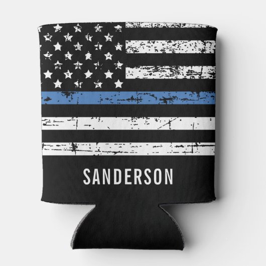 Pensioenuitkering van politie Thin Blue Line Ameri Blikjeskoeler (Achterkant)