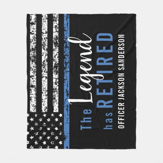 Pensioenuitkering van politie Thin Blue Line Ameri Fleece Deken (Voorkant)