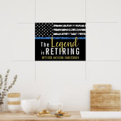 Pensioenuitkering van politie Thin Blue Line Ameri Poster (Keuken)