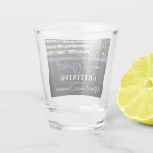 Pensioenuitkering van politie Thin Blue Line Ameri Shot Glas (Achterkant)