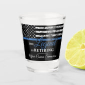 Pensioenuitkering van politie Thin Blue Line Ameri Shot Glas (Voorkant)