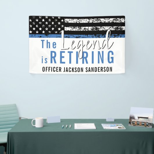 Pensioenuitkering van politie Thin Blue Line Ameri Spandoek (Beurs)