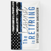 Pensioenuitkering van politie Thin Blue Line Ameri Spandoek (Verticaal)