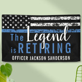 Pensioenuitkering van politie Thin Blue Line Ameri Spandoek