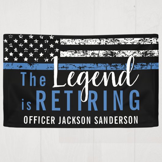 Pensioenuitkering van politie Thin Blue Line Ameri Spandoek