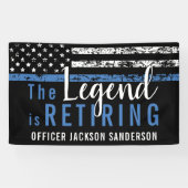 Pensioenuitkering van politie Thin Blue Line Ameri Spandoek (Horizontaal)