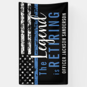 Pensioenuitkering van politie Thin Blue Line Ameri Spandoek (Verticaal)