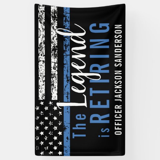 Pensioenuitkering van politie Thin Blue Line Ameri Spandoek (Verticaal)