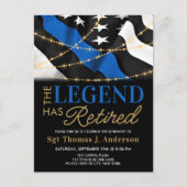 Pensioenuitkering van politie Thin Blue Line Ameri Uitnodiging Briefkaart (Voorkant)