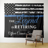 Pensioenuitkering van politie Thin Blue Line Ameri Wandkleed (In Situ (horizontaal))