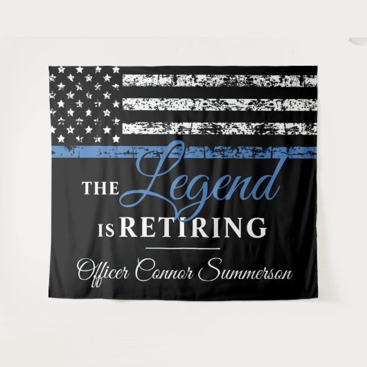 Pensioenuitkering van politie Thin Blue Line Ameri Wandkleed (Voorkant (horizontaal))