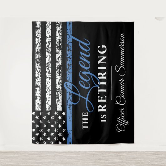 Pensioenuitkering van politie Thin Blue Line Ameri Wandkleed (Voorkant)